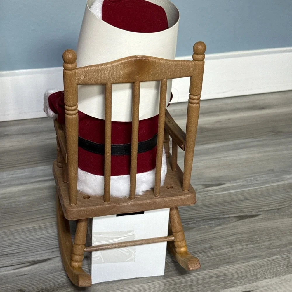 Gemmy North Pole‎ Productions Vtg 1991 Rocking Chair Santa Jingle Bells 13